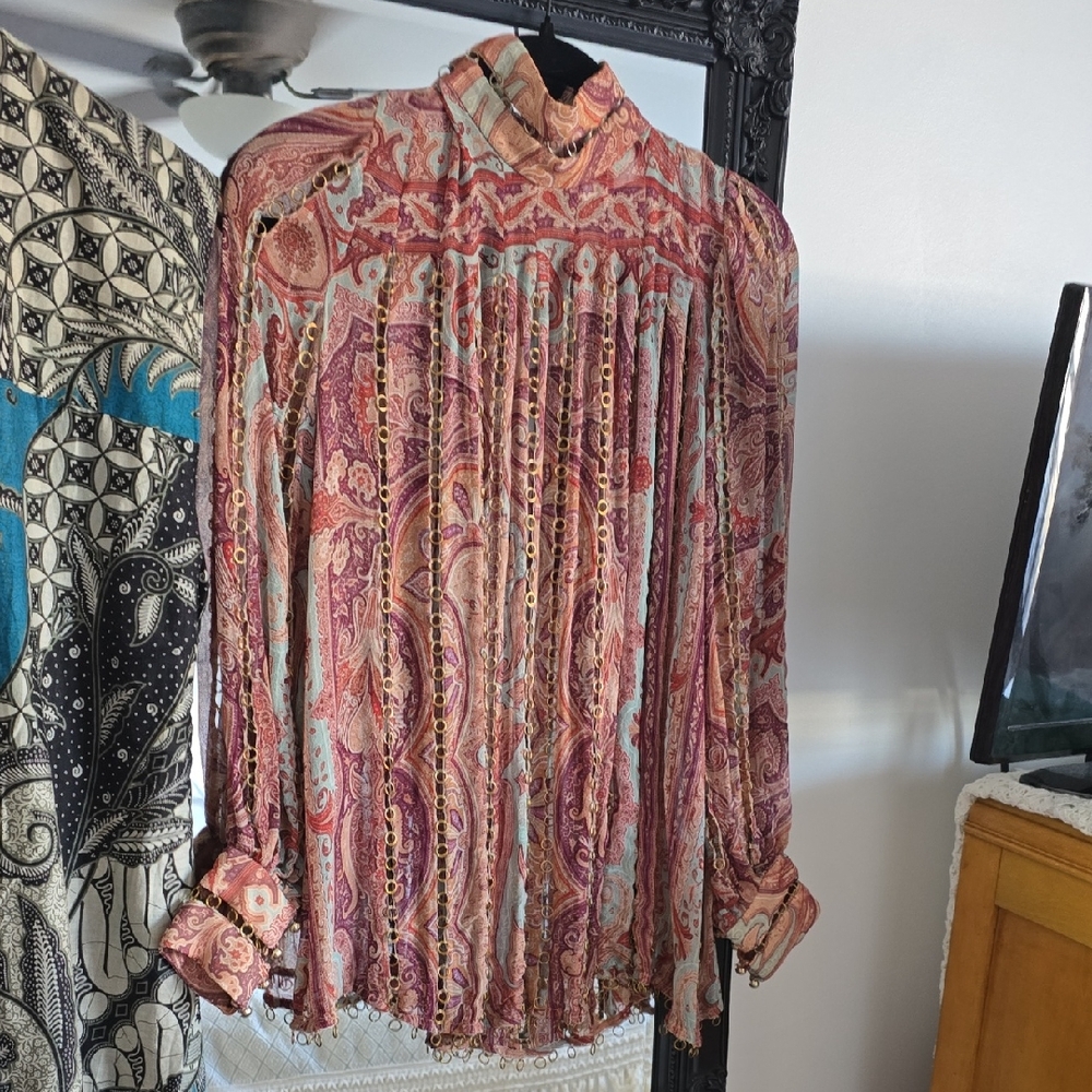 Zimmermann Multicolor Paisley Blouse